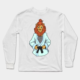 Comic lion does judo Long Sleeve T-Shirt